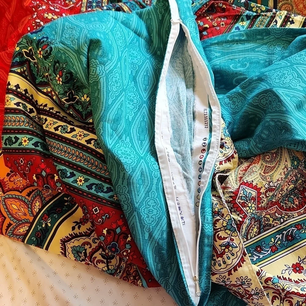 NWOT Bohemian multicolor floral print heavy cotton duvet cover 90